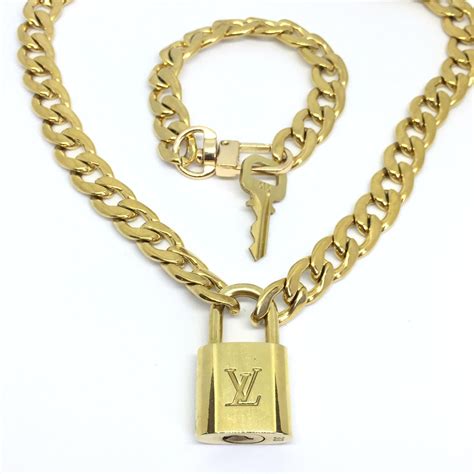 lock lv necklace|14k louis vuitton necklace.